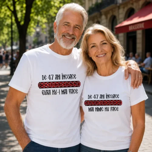 Tricouri Cuplu Personalizate – Aniversare Casatorie De 47 Ani Incoace