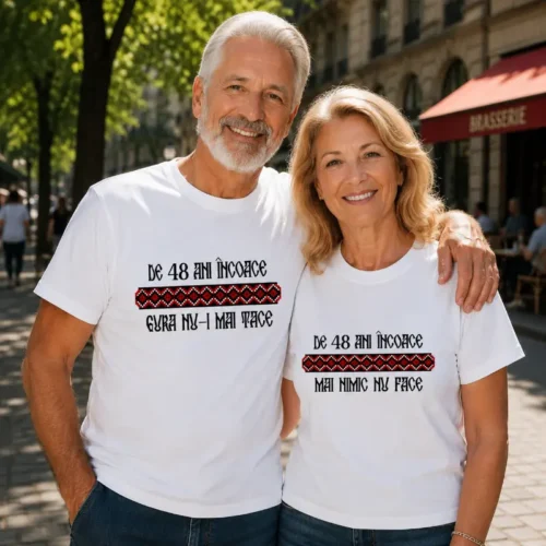 Tricouri Cuplu Personalizate – Aniversare Casatorie De 48 Ani Incoace