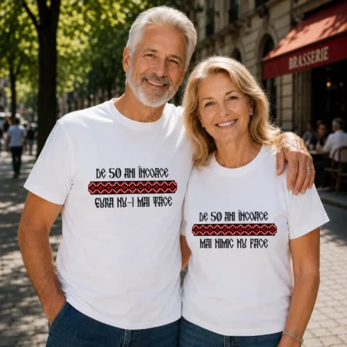 Tricouri Cuplu Personalizate – Aniversare Casatorie De 50 Ani Incoace