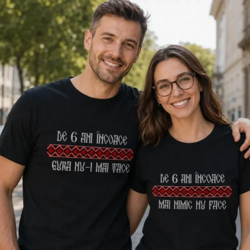 Tricouri Cuplu Personalizate – Aniversare Casatorie De 6 Ani Incoace