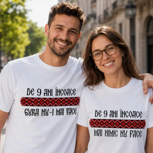 Tricouri Cuplu Personalizate – Aniversare Casatorie De 9 Ani Incoace