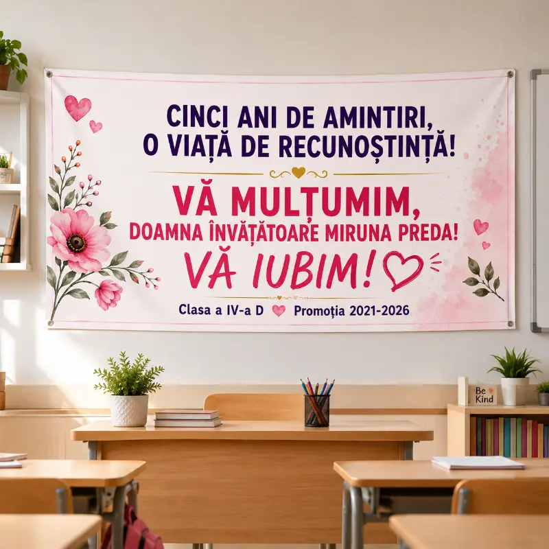 Banner Mesaj Promoție Învîțătoare