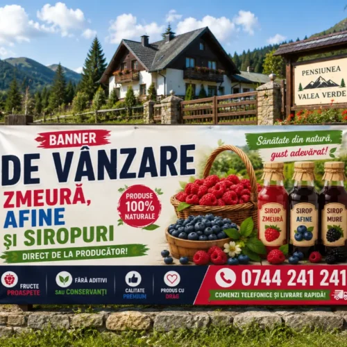 banner-de-vanzare-zmeura-afine-si-siropuri