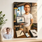 Tablou Canvas Caricatură Antreprenor