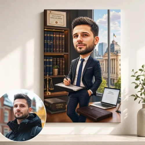 Tablou Canvas Caricatură Consilier Juridic