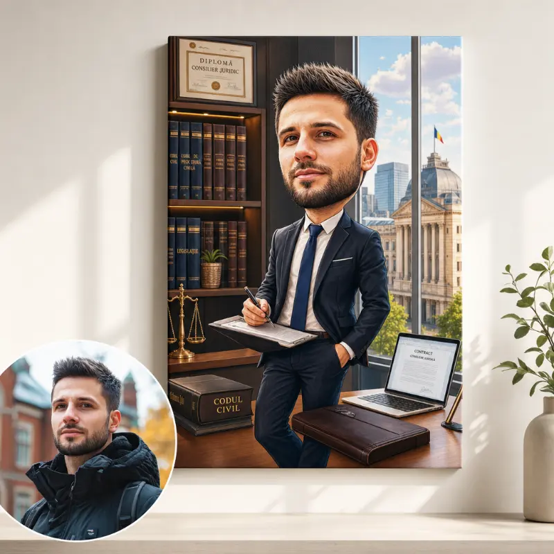 Tablou Canvas Caricatură Consilier Juridic