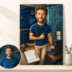 Tablou Canvas Caricatură Data Analyst