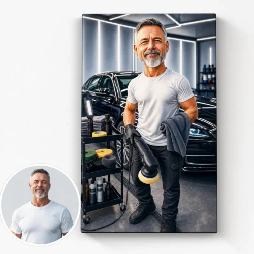 Tablou Canvas Caricatură Detailer Auto