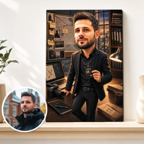 Tablou Canvas Caricatură Detectiv Particular