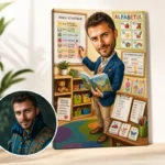 Tablou Canvas Caricatură Educatoare