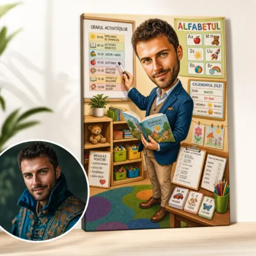 Tablou Canvas Caricatură Educatoare