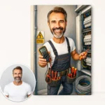 Tablou Canvas Caricatură Electrician