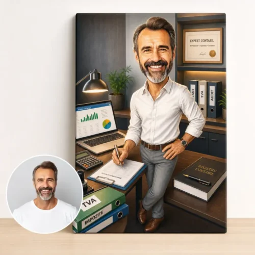 Tablou Canvas Caricatură Expert Contabil