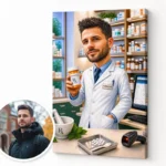 Tablou Canvas Caricatură Farmacist
