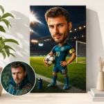 Tablou Canvas Caricatură Fotbalist