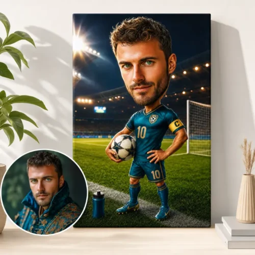 Tablou Canvas Caricatură Fotbalist