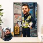 Tablou Canvas Caricatură Inspector de Protectie Civila