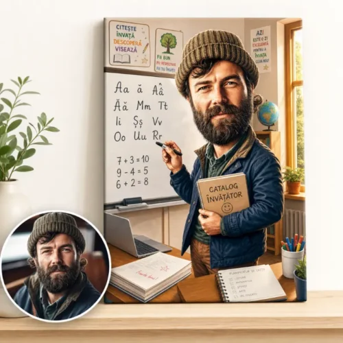 Tablou Canvas Caricatură Invatatoare