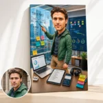 Tablou Canvas Caricatură Manager de Proiect