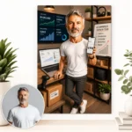 Tablou Canvas Caricatură Manager eCommerce