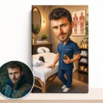 Tablou Canvas Caricatură Maseur Terapeut