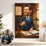 Tablou Canvas Caricatură Notar