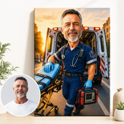 Tablou Canvas Caricatură Paramedic