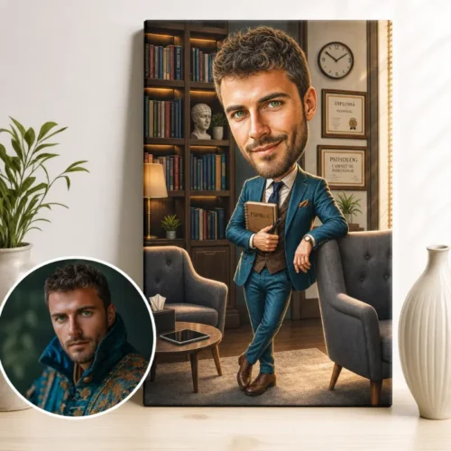 Tablou Canvas Caricatură Psiholog