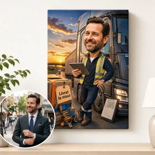 Tablou Canvas Caricatură Sofer de Camion