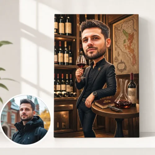 Tablou Canvas Caricatură Somelier