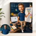 Tablou Canvas Caricatură Specialist Marketing