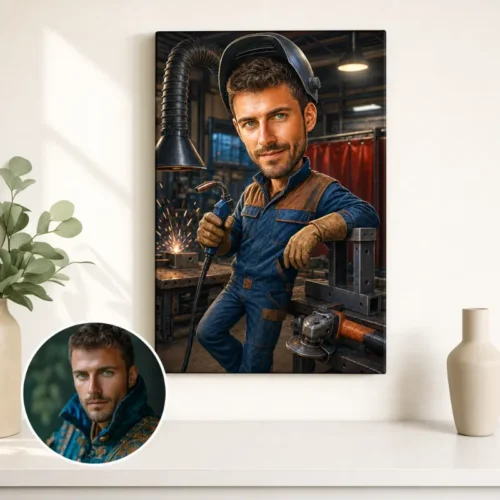 Tablou Canvas Caricatură Sudor
