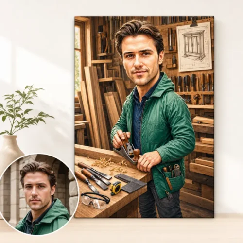 Tablou Canvas Caricatură Tamplar