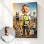 Tablou Canvas Caricatură Topograf