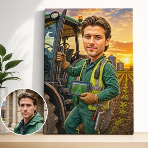 Tablou Canvas Caricatură Tractorist