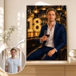 Tablou Personalizat Caricatură Aniversare 18 ani
