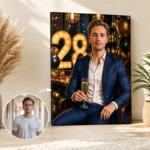 Tablou Personalizat Caricatură Aniversare 28 de ani
