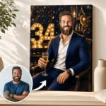 Tablou Personalizat Caricatură Aniversare 34 de ani