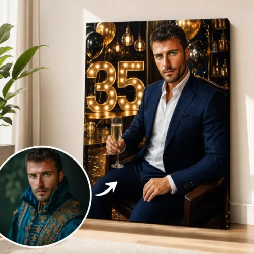 Tablou Personalizat Caricatură Aniversare 35 de ani Bărbat