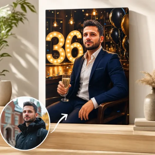 Tablou Personalizat Caricatură Aniversare 36 de ani Bărbat