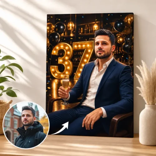 Tablou Personalizat Caricatură Aniversare 37 de ani Bărbat