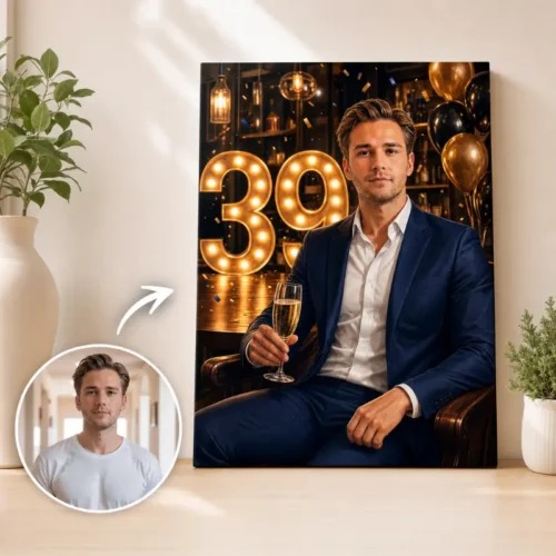 Tablou Personalizat Caricatură Aniversare 39 de ani Bărbat