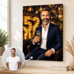 Tablou Personalizat Caricatură Aniversare 52 de ani