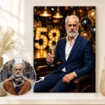 Tablou Personalizat Caricatură Aniversare 58 de ani