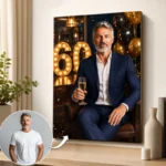 Tablou Personalizat Caricatură Aniversare 60 de ani