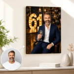 Tablou Personalizat Caricatură Aniversare 61 de ani