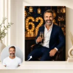 Tablou Personalizat Caricatură Aniversare 62 de ani