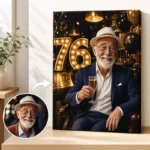 Tablou Personalizat Caricatură Aniversare 76 de ani