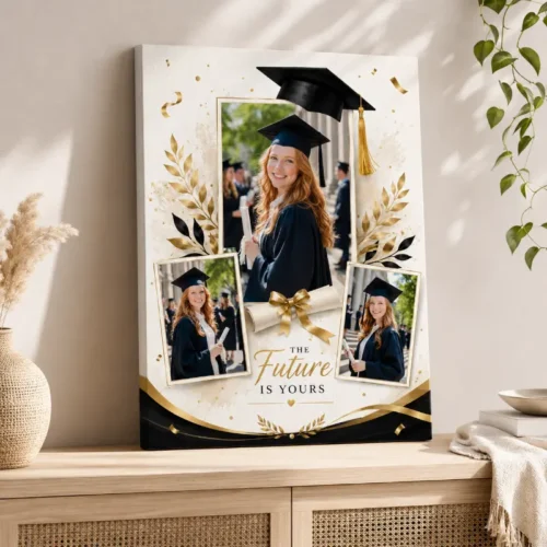 Tablou personalizat colaj cu 3 poze Amintiri de absolvire