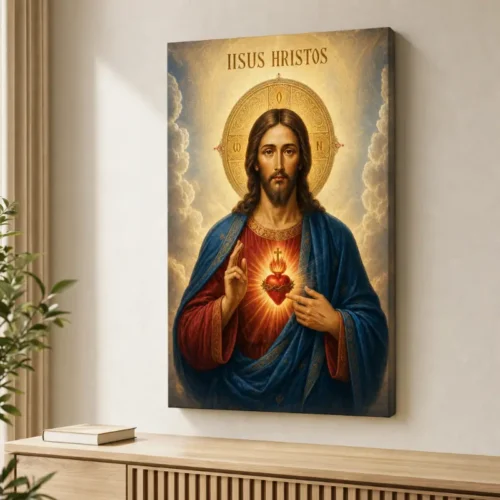 Icoana Inima Sacră a lui Iisus Tablou Canvas Ortodox